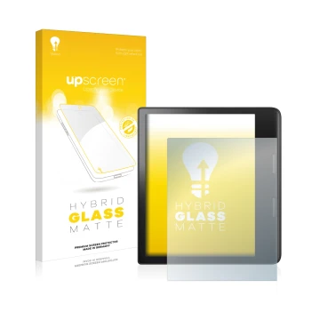 Face avant d’un emballage produit avec le logo de la marque upscreen. À côté, l’appareil Tolino Epos 3 est représenté avec la 