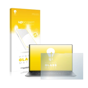 Face avant d’un emballage produit avec le logo de la marque upscreen. À côté, l’appareil Dell XPS 15 9520 Touch est représenté