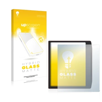 Face avant d’un emballage produit avec le logo de la marque upscreen. À côté, l’appareil PocketBook Era est représenté avec la