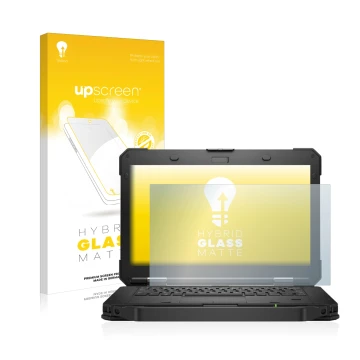 Face avant d’un emballage produit avec le logo de la marque upscreen. À côté, l’appareil Dell Latitude 5430 Rugged est représe