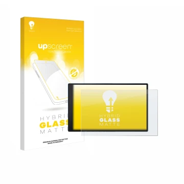 Face avant d’un emballage produit avec le logo de la marque upscreen. À côté, l’appareil Garmin DriveSmart 86 est représenté a