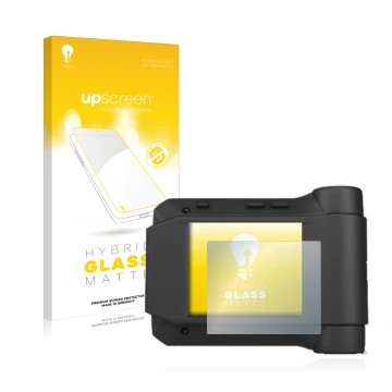 Face avant d’un emballage produit avec le logo de la marque upscreen. À côté, l’appareil Swissphone s.Quad X35 est représenté 