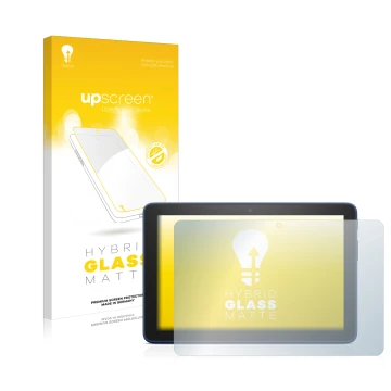 Face avant d’un emballage produit avec le logo de la marque upscreen. À côté, l’appareil Amazon Fire HD 8 2022 est représenté 