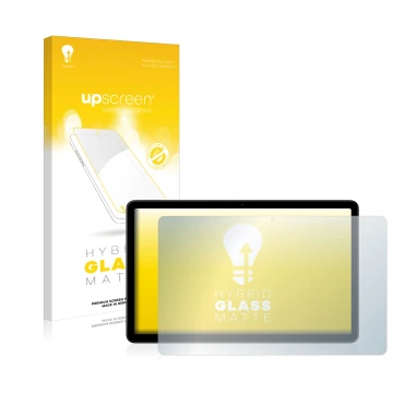 Face avant d’un emballage produit avec le logo de la marque upscreen. À côté, l’appareil Nokia T21 est représenté avec la prot