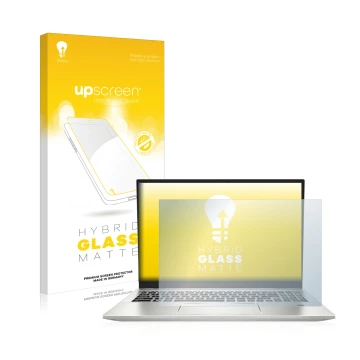 Face avant d’un emballage produit avec le logo de la marque upscreen. À côté, l’appareil MSI Prestige 16 est représenté avec l