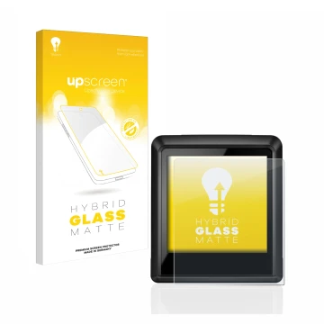 Face avant d’un emballage produit avec le logo de la marque upscreen. À côté, l’appareil Bosch Intuvia 100 est représenté avec