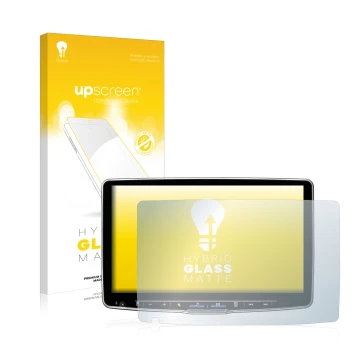 Face avant d’un emballage produit avec le logo de la marque upscreen. À côté, l’appareil Alpine ILX-F115D est représenté avec 