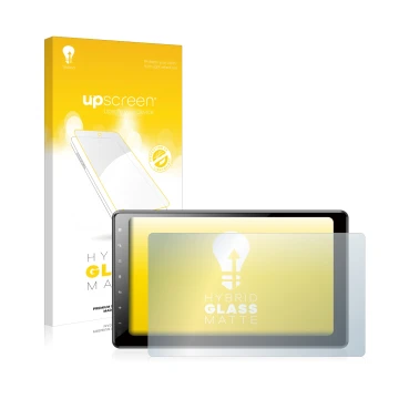 Face avant d’un emballage produit avec le logo de la marque upscreen. À côté, l’appareil Pioneer AVIC-Z1000DAB-C Navigation es