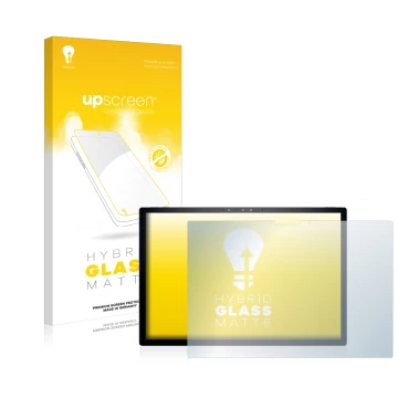 Face avant d’un emballage produit avec le logo de la marque upscreen. À côté, l’appareil Dell XPS 13 9315 2-in-1 est représent