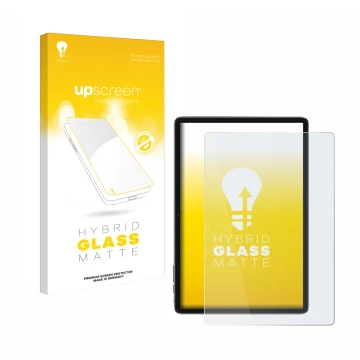 Face avant d’un emballage produit avec le logo de la marque upscreen. À côté, l’appareil Blackview Tab 7 WiFi est représenté a