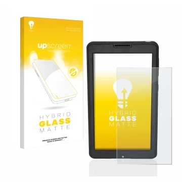 Face avant d’un emballage produit avec le logo de la marque upscreen. À côté, l’appareil Naviter Oudie N 5.5