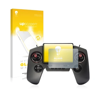 Face avant d’un emballage produit avec le logo de la marque upscreen. À côté, l’appareil FrSky Twin Lite est représenté avec l