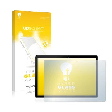 Face avant d’un emballage produit avec le logo de la marque upscreen. À côté, l’appareil Pritom M10 10.1