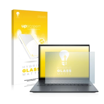 Face avant d’un emballage produit avec le logo de la marque upscreen. À côté, l’appareil HP Elite Dragonfly G3 est représenté 