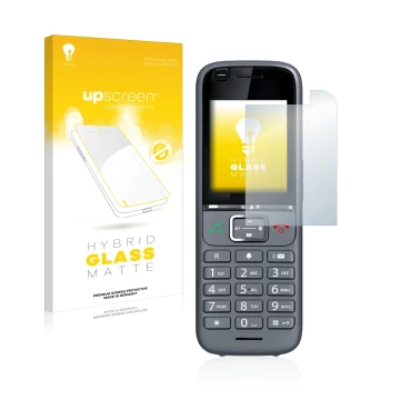 Face avant d’un emballage produit avec le logo de la marque upscreen. À côté, l’appareil Gigaset S700H PRO est représenté avec