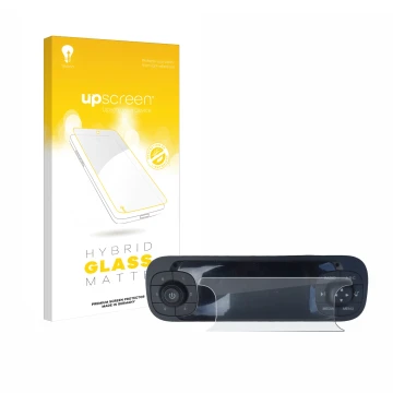 Face avant d’un emballage produit avec le logo de la marque upscreen. À côté, l’appareil Fiat Panda 2019 est représenté avec l