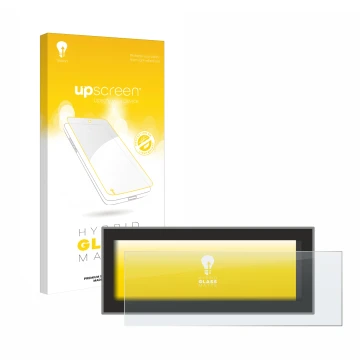 Face avant d’un emballage produit avec le logo de la marque upscreen. À côté, l’appareil Opel Astra L 2022 Navigationssystem e