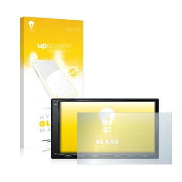 Face avant d’un emballage produit avec le logo de la marque upscreen. À côté, l’appareil Atoto A6 PF 7 Zoll est représenté ave