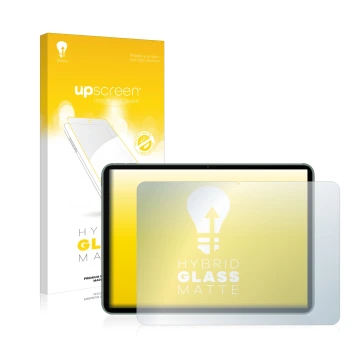 Face avant d’un emballage produit avec le logo de la marque upscreen. À côté, l’appareil OnePlus Pad est représenté avec la pr