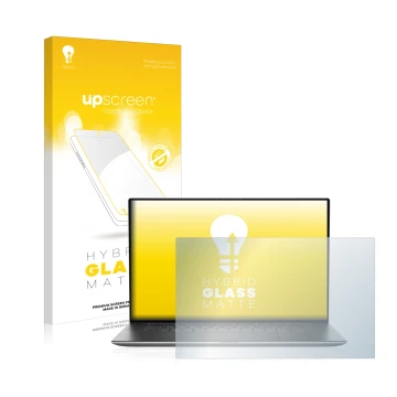 Face avant d’un emballage produit avec le logo de la marque upscreen. À côté, l’appareil Dell Precision 5570 Non-Touch est rep