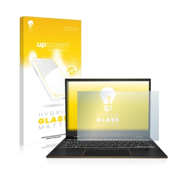 Face avant d’un emballage produit avec le logo de la marque upscreen. À côté, l’appareil MSI Summit E13 Flip Evo est représent