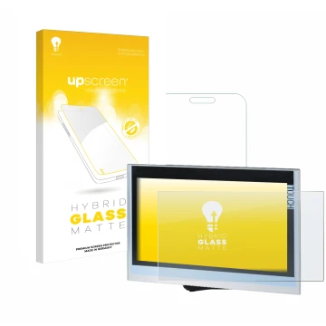 Face avant d’un emballage produit avec le logo de la marque upscreen. À côté, l’appareil Siemens Simatic HMI TP1900 Comfort es