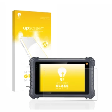 Face avant d’un emballage produit avec le logo de la marque upscreen. À côté, l’appareil Autel MaxiCom MK906Pro-TS est représe