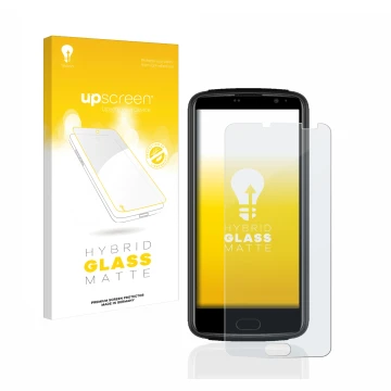 Face avant d’un emballage produit avec le logo de la marque upscreen. À côté, l’appareil Beafon M7 premium est représenté avec