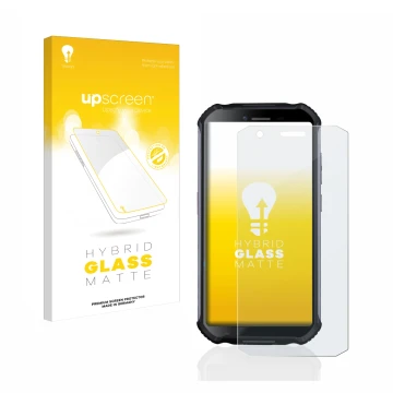 Face avant d’un emballage produit avec le logo de la marque upscreen. À côté, l’appareil Doogee S41 est représenté avec la pro