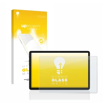 Face avant d’un emballage produit avec le logo de la marque upscreen. À côté, l’appareil Teclast P40HD est représenté avec la 
