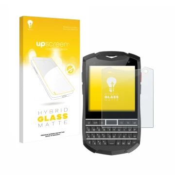 Face avant d’un emballage produit avec le logo de la marque upscreen. À côté, l’appareil Unihertz Titan Pocket est représenté 