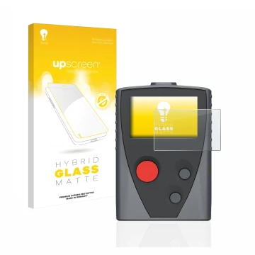 Face avant d’un emballage produit avec le logo de la marque upscreen. À côté, l’appareil Swissphone Boss 935 est représenté av