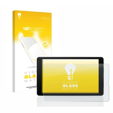 Face avant d’un emballage produit avec le logo de la marque upscreen. À côté, l’appareil MEDION Tablet E10421 10,1