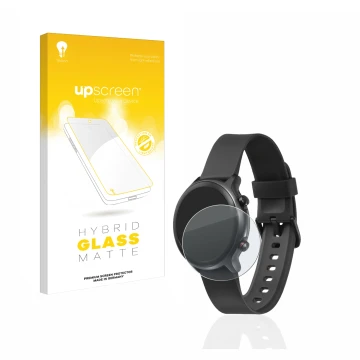 Face avant d’un emballage produit avec le logo de la marque upscreen. À côté, l’appareil Doro Watch est représenté avec la pro