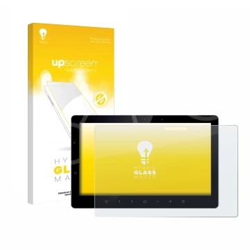 Face avant d’un emballage produit avec le logo de la marque upscreen. À côté, l’appareil Bewatec .Tablet SF 13