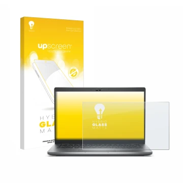 Face avant d’un emballage produit avec le logo de la marque upscreen. À côté, l’appareil Dell Latitude 5430 Non-Touch est repr