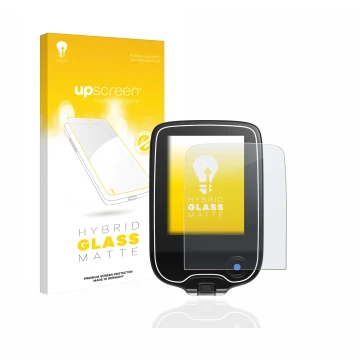 Face avant d’un emballage produit avec le logo de la marque upscreen. À côté, l’appareil Freestyle Libre 3 est représenté avec