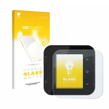 Face avant d’un emballage produit avec le logo de la marque upscreen. À côté, l’appareil ISDT Air8 est représenté avec la prot