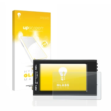 Face avant d’un emballage produit avec le logo de la marque upscreen. À côté, l’appareil SDRGEEK NanoVNA-F V2 est représenté a