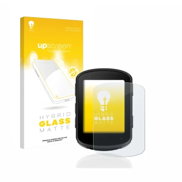 Face avant d’un emballage produit avec le logo de la marque upscreen. À côté, l’appareil Garmin Edge 540 est représenté avec l