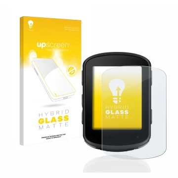 Face avant d’un emballage produit avec le logo de la marque upscreen. À côté, l’appareil Garmin Edge 840 est représenté avec l