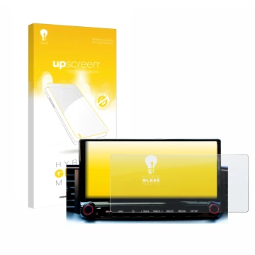 Face avant d’un emballage produit avec le logo de la marque upscreen. À côté, l’appareil Kia Xceed 2023 Infotainment System es