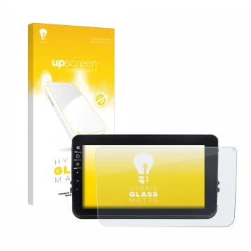 Face avant d’un emballage produit avec le logo de la marque upscreen. À côté, l’appareil Dynavin D8-V8 8