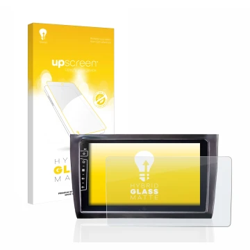 Face avant d’un emballage produit avec le logo de la marque upscreen. À côté, l’appareil Dynavin D8-DF56 9