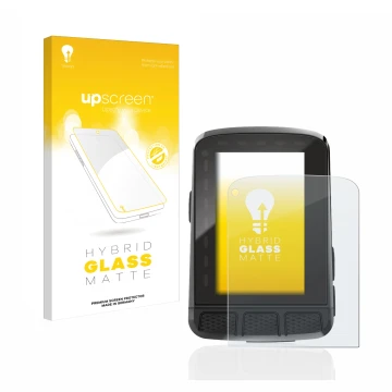 Face avant d’un emballage produit avec le logo de la marque upscreen. À côté, l’appareil Wahoo Elemnt Roam 2 est représenté av