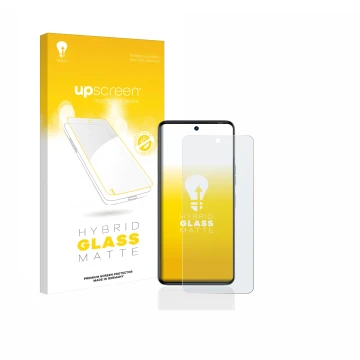Face avant d’un emballage produit avec le logo de la marque upscreen. À côté, l’appareil Tecno Camon 20 Pro est représenté ave
