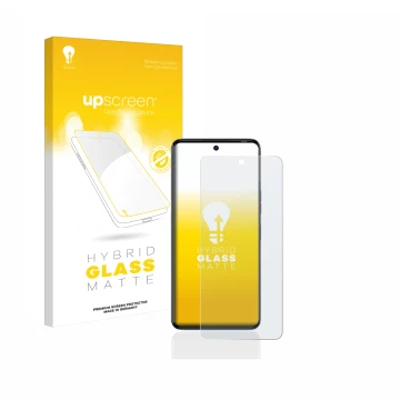 Face avant d’un emballage produit avec le logo de la marque upscreen. À côté, l’appareil Tecno Camon 20 est représenté avec la