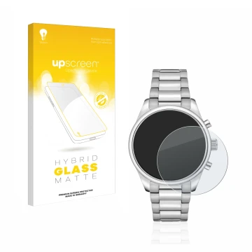 Face avant d’un emballage produit avec le logo de la marque upscreen. À côté, l’appareil Hugo Boss Chronograph 58114171 est re