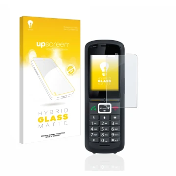 Face avant d’un emballage produit avec le logo de la marque upscreen. À côté, l’appareil Gigaset R700H Pro est représenté avec