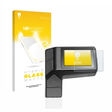 Face avant d’un emballage produit avec le logo de la marque upscreen. À côté, l’appareil Giant Ridecontrol Dash 2 in 1 est rep